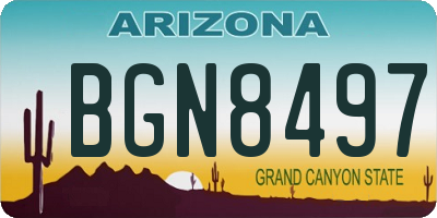 AZ license plate BGN8497