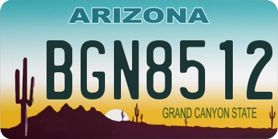 AZ license plate BGN8512