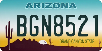 AZ license plate BGN8521