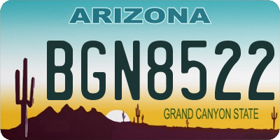 AZ license plate BGN8522