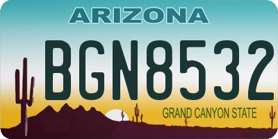 AZ license plate BGN8532