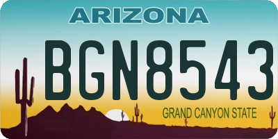AZ license plate BGN8543