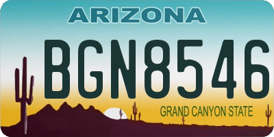 AZ license plate BGN8546