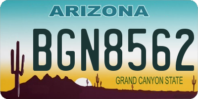 AZ license plate BGN8562