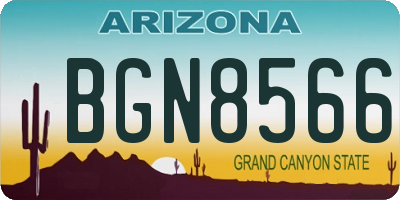 AZ license plate BGN8566