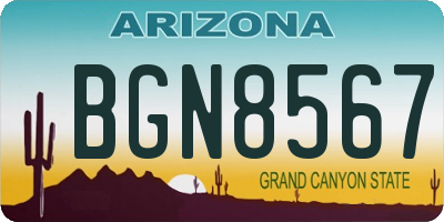 AZ license plate BGN8567