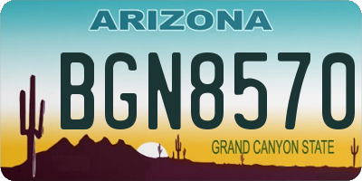 AZ license plate BGN8570