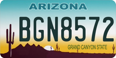AZ license plate BGN8572