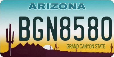 AZ license plate BGN8580