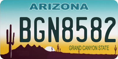 AZ license plate BGN8582