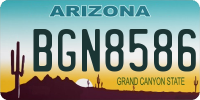AZ license plate BGN8586