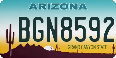 AZ license plate BGN8592