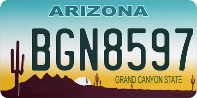 AZ license plate BGN8597