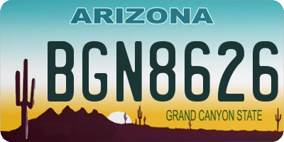AZ license plate BGN8626