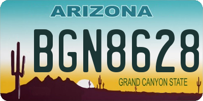 AZ license plate BGN8628
