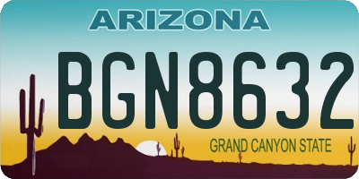 AZ license plate BGN8632