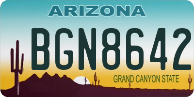 AZ license plate BGN8642