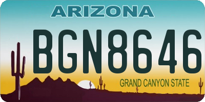 AZ license plate BGN8646
