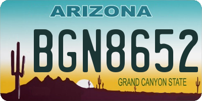 AZ license plate BGN8652