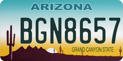 AZ license plate BGN8657