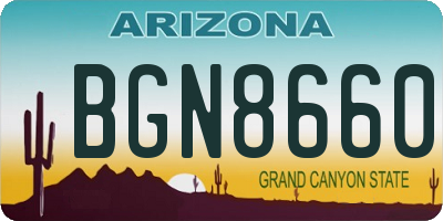 AZ license plate BGN8660