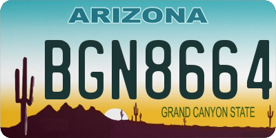 AZ license plate BGN8664