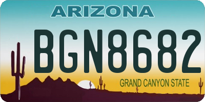 AZ license plate BGN8682