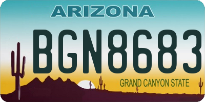 AZ license plate BGN8683