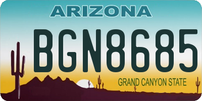 AZ license plate BGN8685
