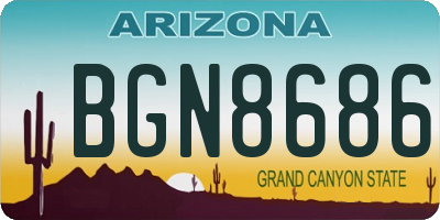 AZ license plate BGN8686