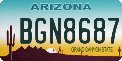 AZ license plate BGN8687