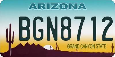AZ license plate BGN8712