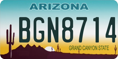AZ license plate BGN8714