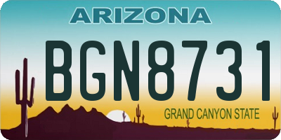 AZ license plate BGN8731