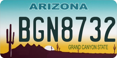 AZ license plate BGN8732