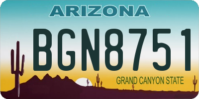 AZ license plate BGN8751