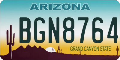AZ license plate BGN8764