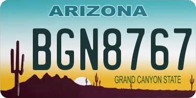 AZ license plate BGN8767