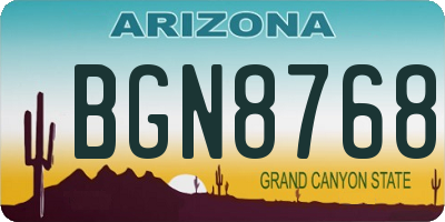 AZ license plate BGN8768