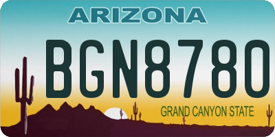 AZ license plate BGN8780