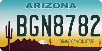 AZ license plate BGN8782