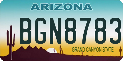 AZ license plate BGN8783