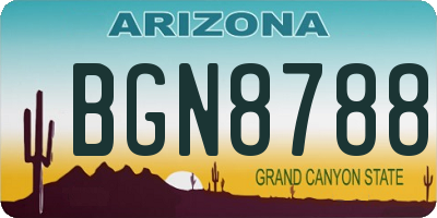 AZ license plate BGN8788