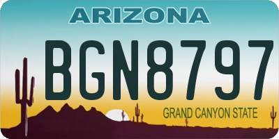 AZ license plate BGN8797
