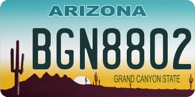 AZ license plate BGN8802