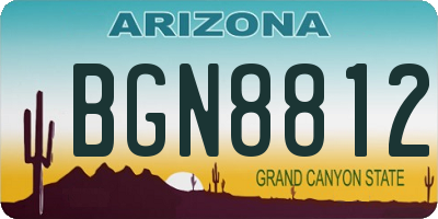 AZ license plate BGN8812