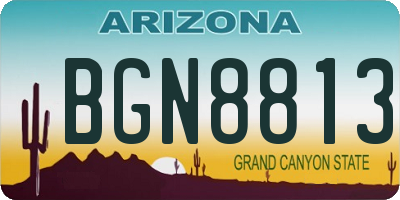 AZ license plate BGN8813