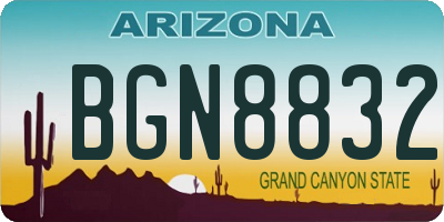 AZ license plate BGN8832