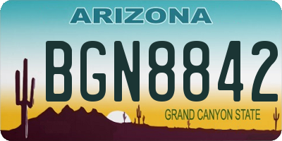AZ license plate BGN8842