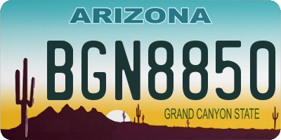 AZ license plate BGN8850